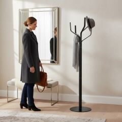 Elzem Siyah Portmanto Metal Askılık Modeli