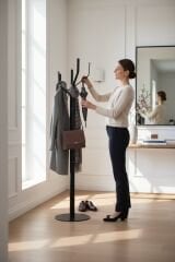 Elzem Siyah Portmanto Metal Askılık Modeli